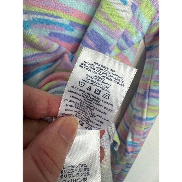 Lands End Girls XL Rainbow Hoodie Warm Lavender Painted Striped Long Sleeve NWOT - Picture 10 of 11